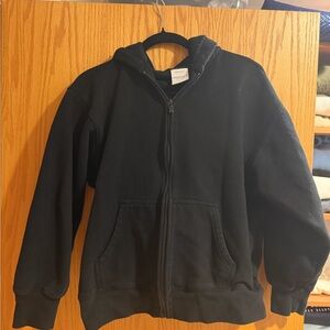 Aritzia Black Cozy Sweatfleece Zip Hoodie Sweatshirt